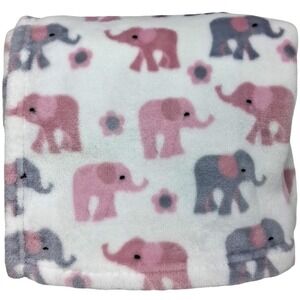 Dream Kids RN: 164273  Elephant Baby Blanket Pink Gray White Soft Lovey Security
